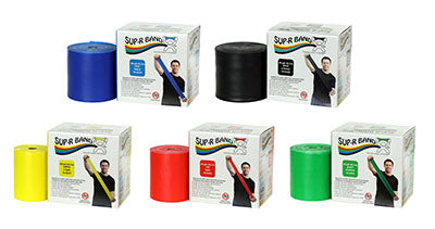 Sup-R Band Latex Free Exercise Band - 50 yard roll - 5-piece set