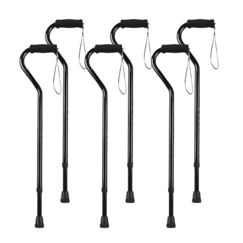 Offset Handle Aluminum Cane (Adjustable Height)