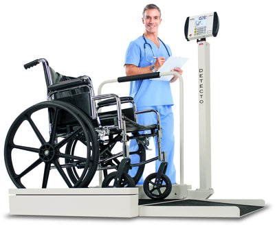 Detecto 6495 Stationary Wheelchair Scale w/ Column