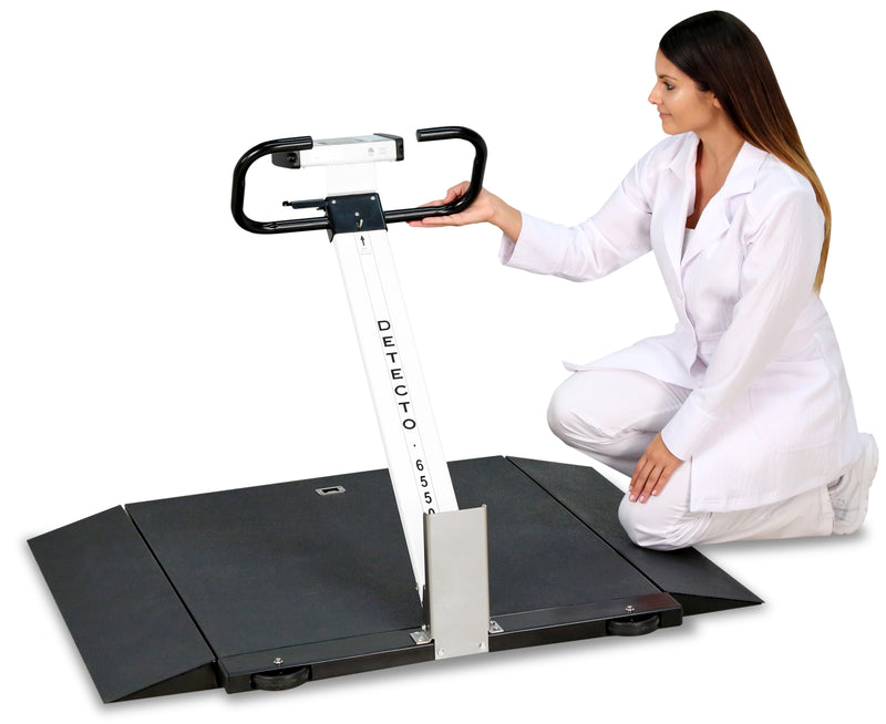 Detecto 6550 Portable Wheelchair Scale w/ Column