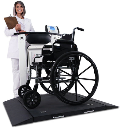 Detecto 6570 Portable Wheelchair Scale w/ Handrail & Seat