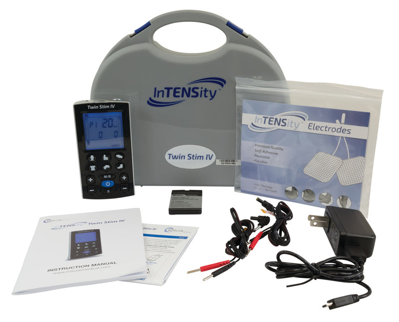 InTENSity Twin Stim IV - Rechargeable TENS & EMS Combo Electrotherapy Device