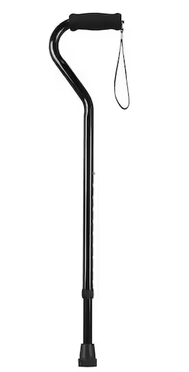 Offset Handle Aluminum Cane (Adjustable Height)