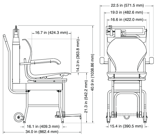 Detecto 475/4751 Mobile Mechanical Chair Scale