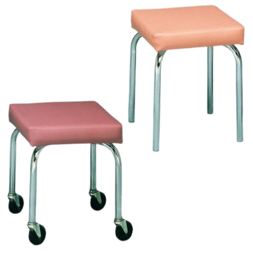 Square Top Upholstered Stool (Mobile or Stationary)