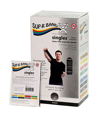 Sup-R Band, latex-free, 5-foot Singles, 30 piece dispenser