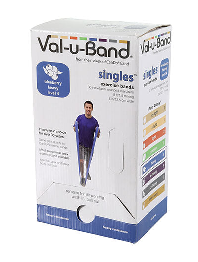 Val-u-Band Resistance Bands, Pre-Cut Strip, 5', 5 Cases of 30 Units Each (LATEX)