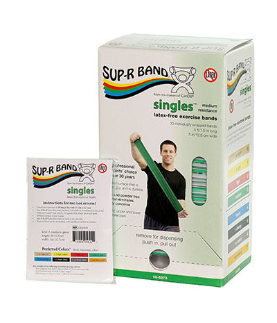 Sup-R Band, latex-free, 5-foot Singles, 30 piece dispenser