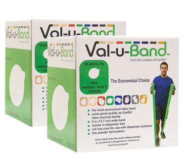 Val-u-Band Resistance Bands, Dispenser Roll, 100 Yds. (2 x 50 Yds.), 5-Piece Set (LATEX)