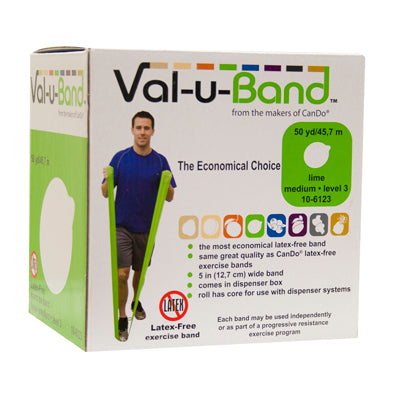 Val-u-Band Resistance Bands, Dispenser Roll, 50 Yds., Latex-Free