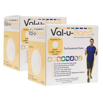 Val-u-Band Resistance Bands, Dispenser Roll, 100 Yds. (2 x 50 Yds.), 5-Piece Set (LATEX)