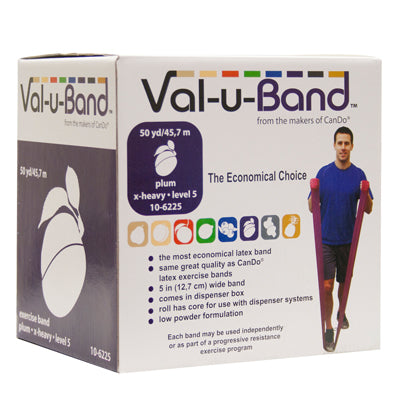 Val-u-Band Resistance Bands, Dispenser Roll, 50 Yds., 5-Piece Set (LATEX)