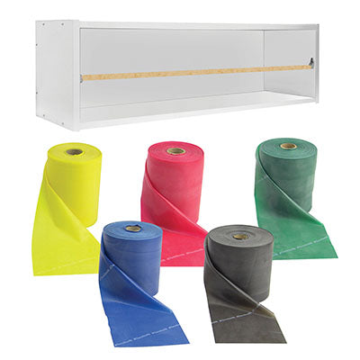 TheraBand exercise band - latex free - 50 yard roll, set of 5 (1 each: yellow, red, green, blue, black)