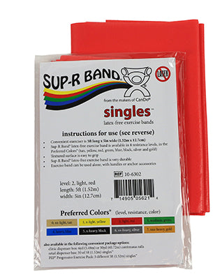 Sup-R Band Latex Free 5' Exercise Band Singles