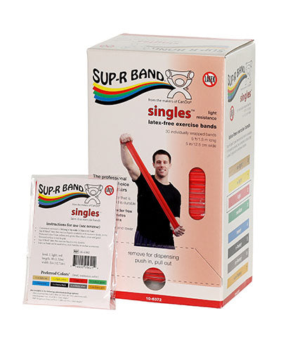 Sup-R Band, latex-free, 5-foot Singles, 30 piece dispenser