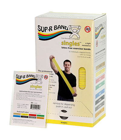 Sup-R Band, latex-free, 5-foot Singles, 30 piece dispenser