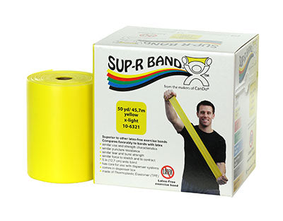 Sup-R Band Latex Free Exercise Band - 50 yard roll - 5-piece set