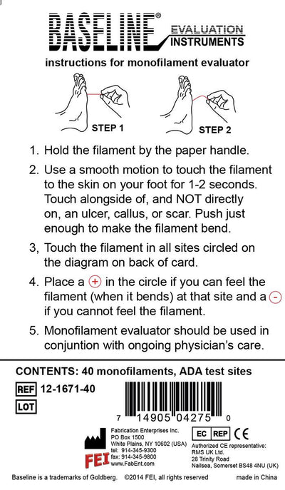 Baseline® Tactile™ Monofilament - ADA Program - Disposable - 5.07 - 10 gram - 40-pack - US MED REHAB