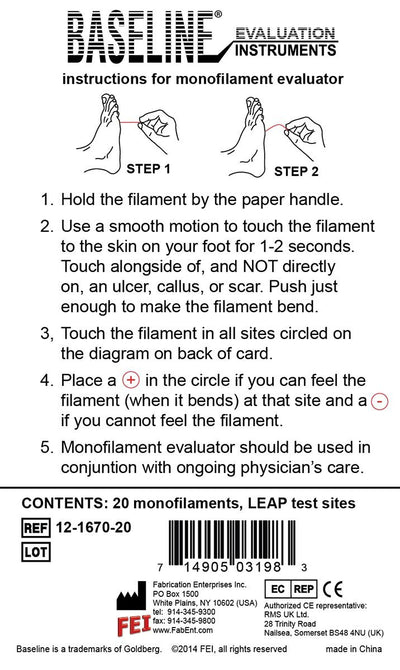 Baseline® Tactile™ Monofilament - LEAP Program - Disposable - 5.07 - 10 gram - 20-pack - US MED REHAB