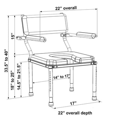 NuProdx MC3000 Shower/Commode Chair - US MED REHAB