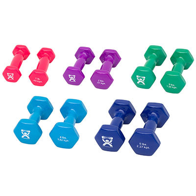 CanDo Vinyl Coated Dumbbell, 10 Piece Set, Version 1