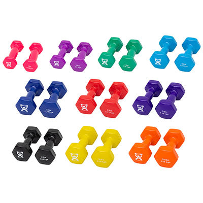 CanDo Vinyl Coated Dumbbell, 20 Piece Set