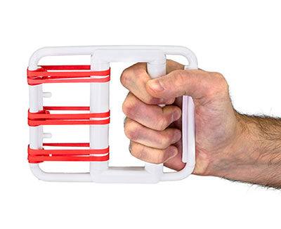 CanDo Latex Free Rubber-Band Hand Exerciser w/ 5 Red Bands