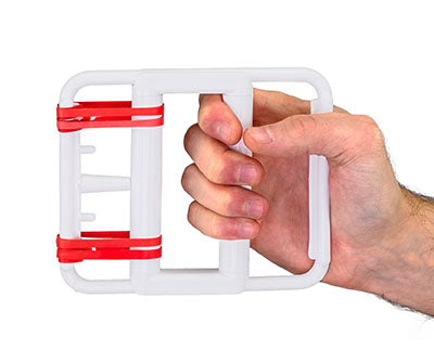 CanDo Latex Free Rubber-Band Hand Exerciser w/ 5 Red Bands