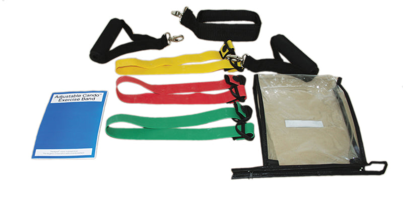 CanDo Adjustable Exercise Band Kit - 3 band (red, green, yellow)