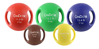 CanDo, Molded Dual Handle Medicine Ball, 5-piece set