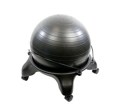 CanDo Ball Stool - Plastic - Mobile - No Back with 22" Black Ball - Adult Size