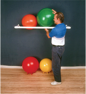 Inflatable Exercise Ball - PVC Wall Rack, 64" x 18" x 2", 1 Shelf