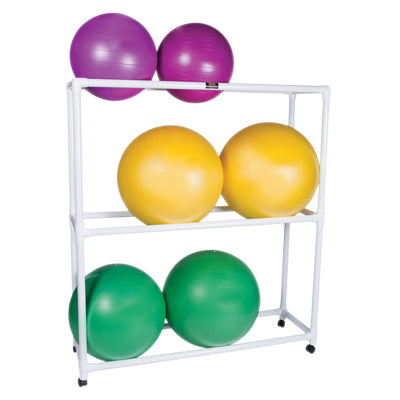 Inflatable Exercise Ball 3 Shelf PVC Mobile Floor Rack