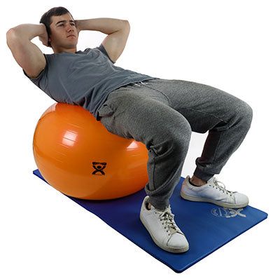 CanDo Inflatable Exercise Ball - Economy Set - Orange - 22" (55 cm) Ball, Pump, Retail Box