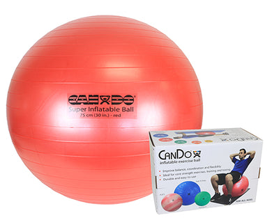 CanDo Inflatable Exercise Ball - Super Thick - Red