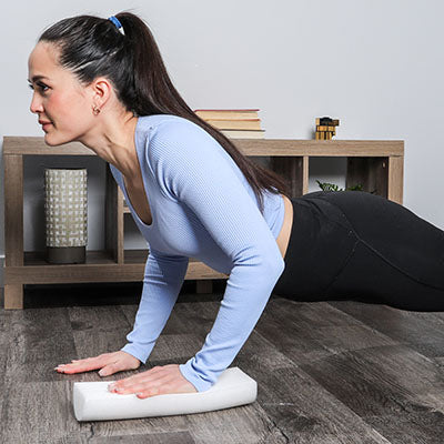 CanDo Slim Round/Half-Round Foam Roller, White PE Foam