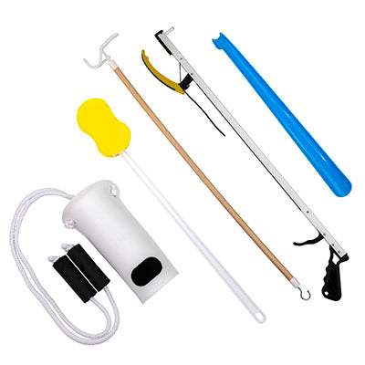 FabLife Hip Kit (Includes Reacher, Contoured Sponge, Formed Sock Aid, Plastic Shoehorn & Dressing Stick)