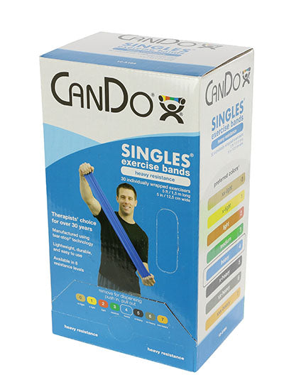 CanDo Low Powder Exercise Band - box of 30, 5' length