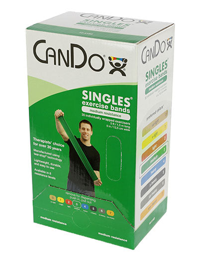 CanDo Low Powder Exercise Band - box of 30, 5' length