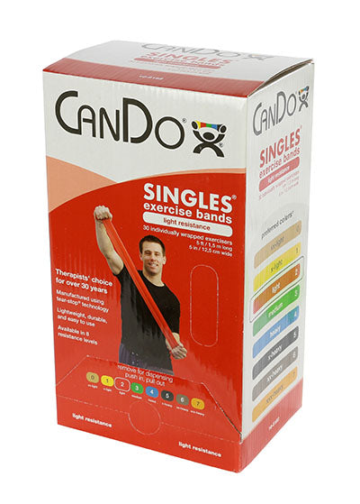 CanDo Low Powder Exercise Band - box of 30, 5' length