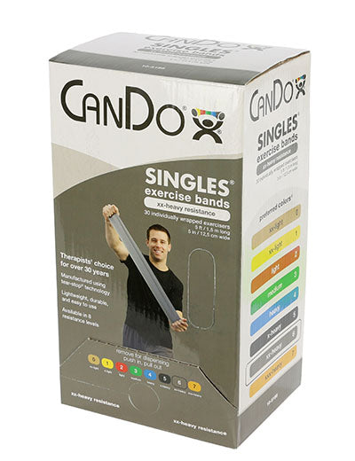 CanDo Low Powder Exercise Band - box of 30, 5' length