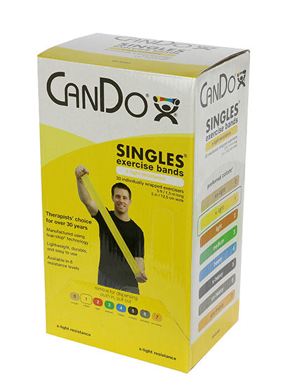 CanDo Low Powder Exercise Band - box of 30, 5' length