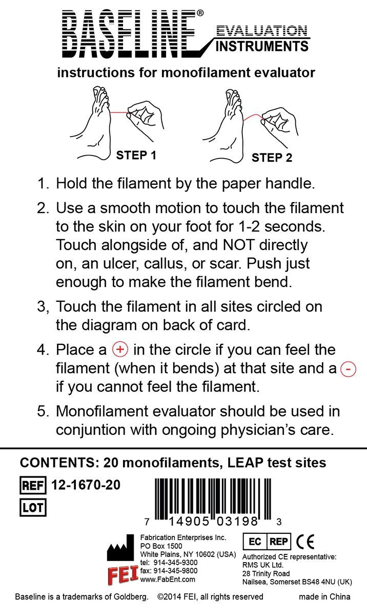 Baseline® Tactile™ Monofilament - LEAP Program - Disposable - 5.07 - 10 gram - 20-pack - US MED REHAB