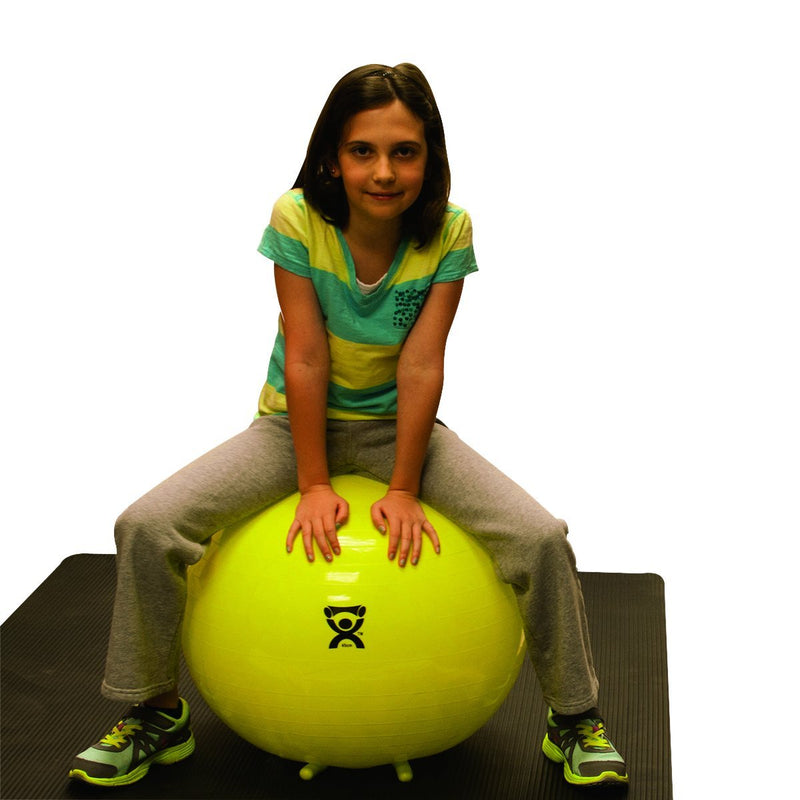 CanDo® Inflatable Exercise Ball - with Stability Feet - Yellow - 18" (45 cm) - US MED REHAB