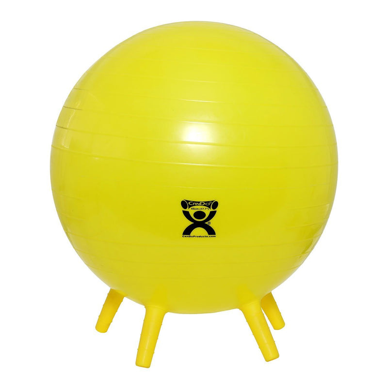 CanDo® Inflatable Exercise Ball - with Stability Feet - Yellow - 18" (45 cm) - US MED REHAB